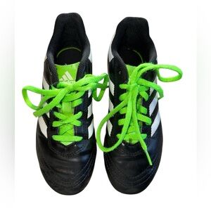 Adidas Kids Black and Neon Green Soccer Cleats